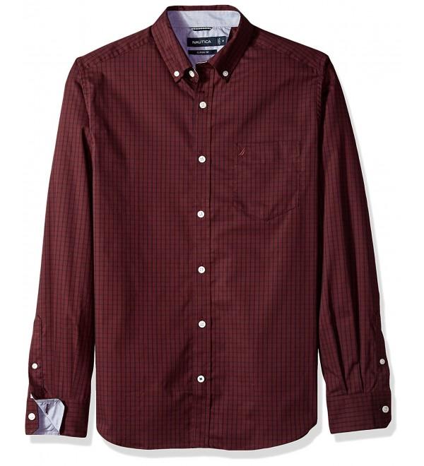 Nautica Standard Wrinkle Resistant Burgundy