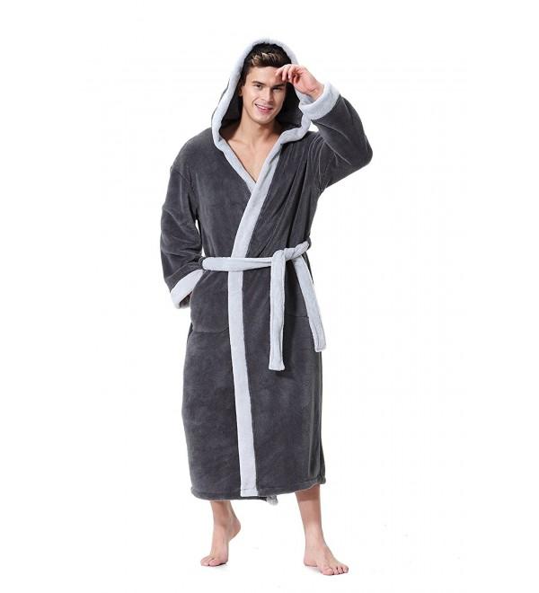 Mens Hooded Bathrobe OUFANG Kimono