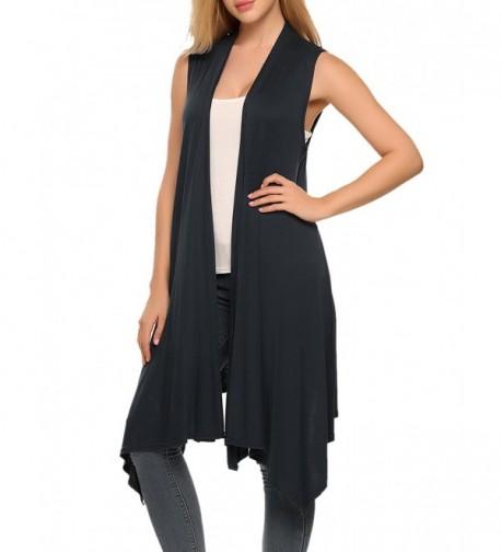 Sleeveless long sweater vests for women sale black sydney