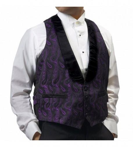Purple Paisley Brocade Tuxedo Reverses