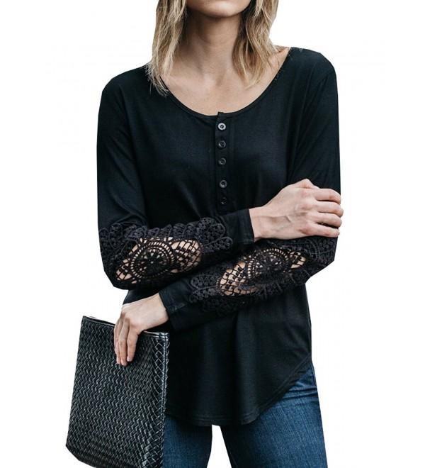 Geckatte Womens Sleeve Henley Shirts