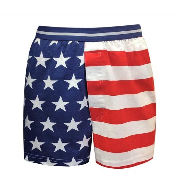 Men's Flag Print Cotton Jersey Boxer - CA17YIUQAMZ