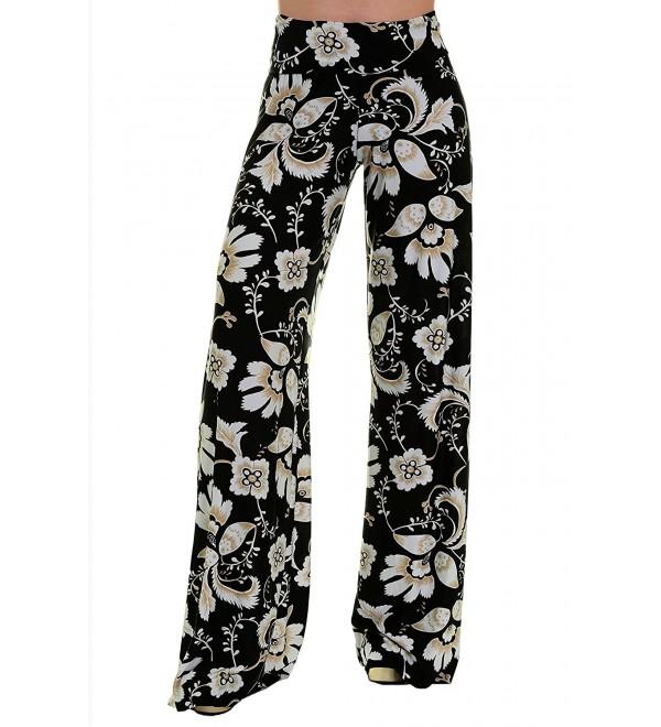 Womens Fold over Waist Printed Palazzo