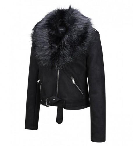 short leather jacket with fur collar