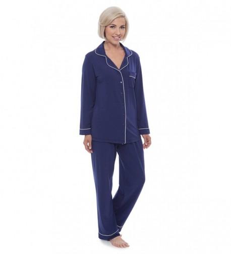 TexereSilk Womens Button Up Sleeve Pajamas