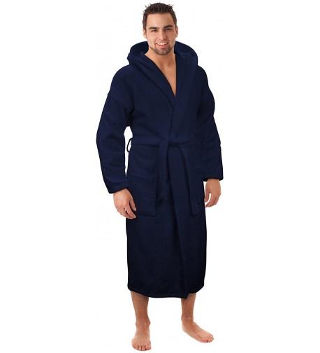 Hooded Terry Bathrobe Turkey Navy XXL