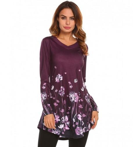 Zeagoo Floral Sleeve Tunics Blouses