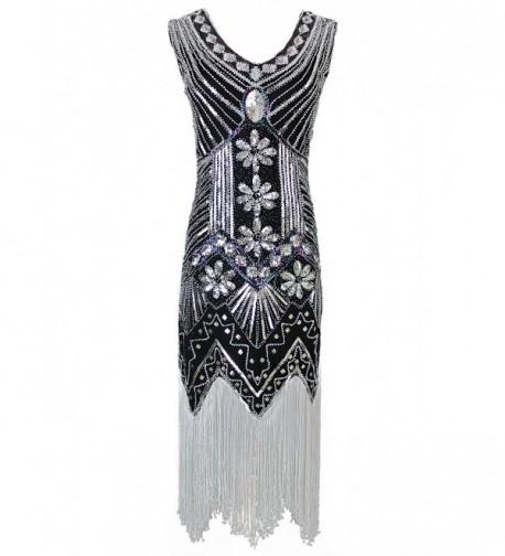 Vijiv Nouveau Embellished Fringed Flapper