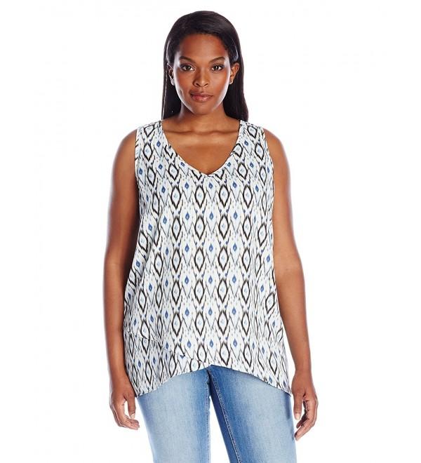 Women's Plus-Size Asymmetrical Tank - Print - C112BYQB4HD