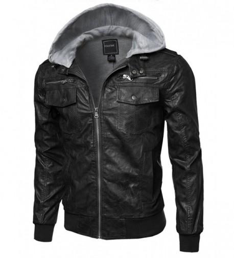 Youstar Refined Faux Leather Jacket Detachable