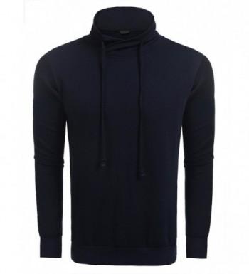 Mens Casual Pullover Sweater Long Sleeves Hip Hop Style - Navy Blue ...