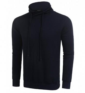 Mens Casual Pullover Sweater Long Sleeves Hip Hop Style - Navy Blue ...