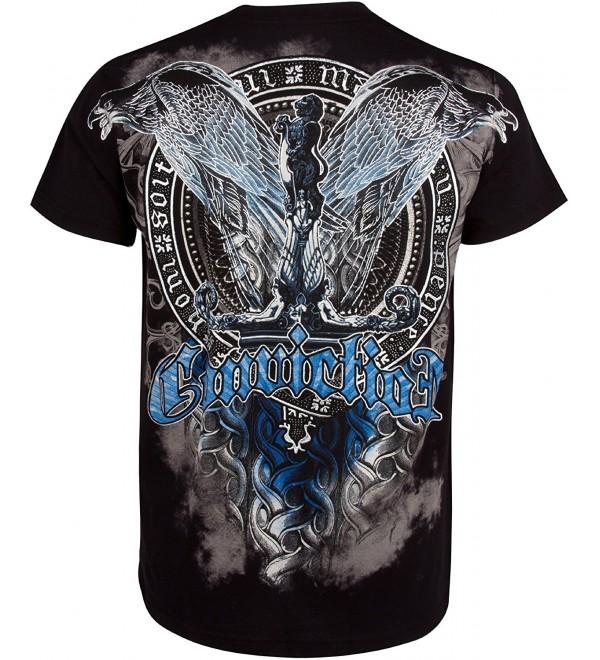 Flying Eagle Metallic Silver Embossed Cotton Mens Fashion T-Shirt ...